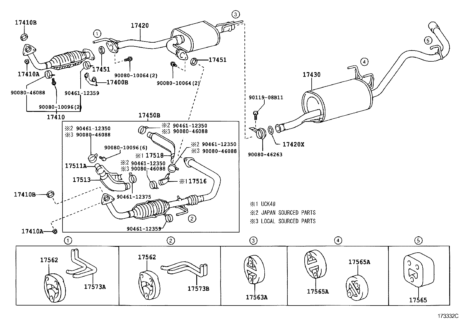 17405-07010 PIPE ASSY, EXHAUST, TAIL product image