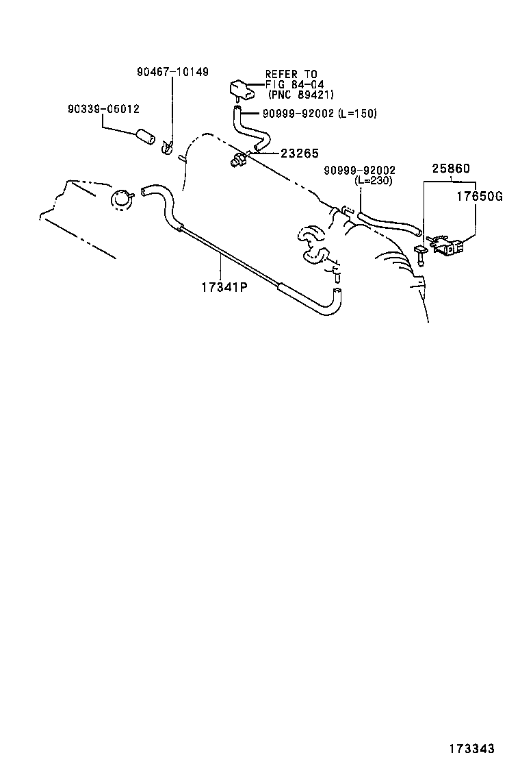 17342-11140 HOSE, NO.2(FOR IDLE-UP) product image