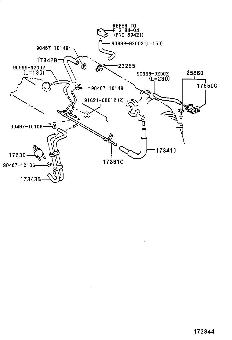 17342-11140 HOSE, NO.2(FOR IDLE-UP) product image
