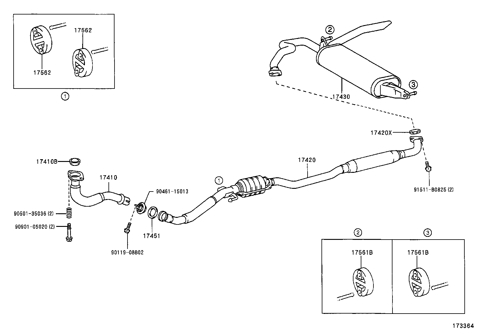17430-21080 PIPE ASSY, EXHAUST, TAIL product image