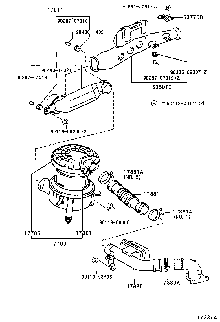 17138-30030 STAY, INTAKE PIPE OR HOSE product image