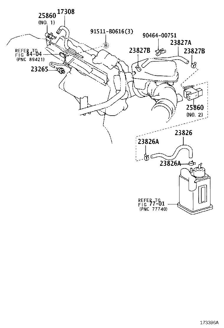 23826-28090 HOSE, FUEL VAPOR FEED, NO.1 product image