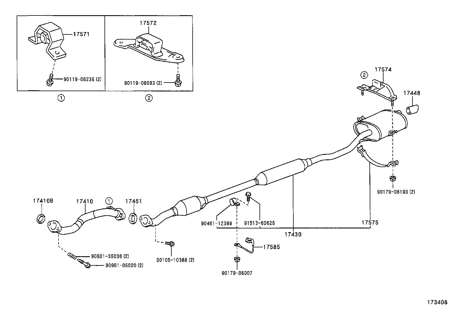 17430-28440 PIPE ASSY, EXHAUST, TAIL product image