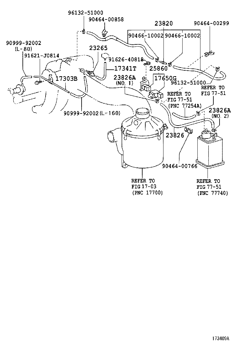25770-64150 HOSE ASSY, VACUUM TRANSMITTING, NO.2 product image