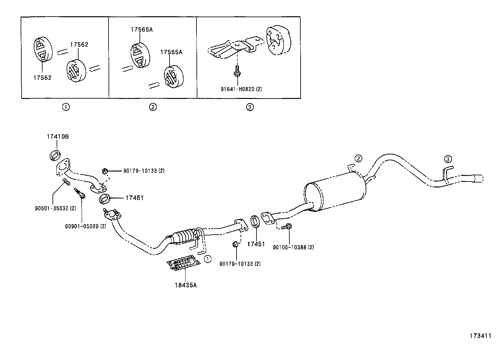 17405-0C100 PIPE ASSY, EXHAUST, TAIL product image