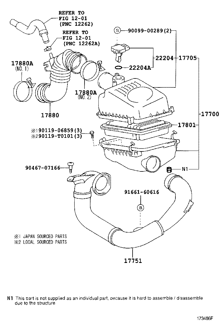 17881-0D040 HOSE, AIR CLEANER, NO.1 product image