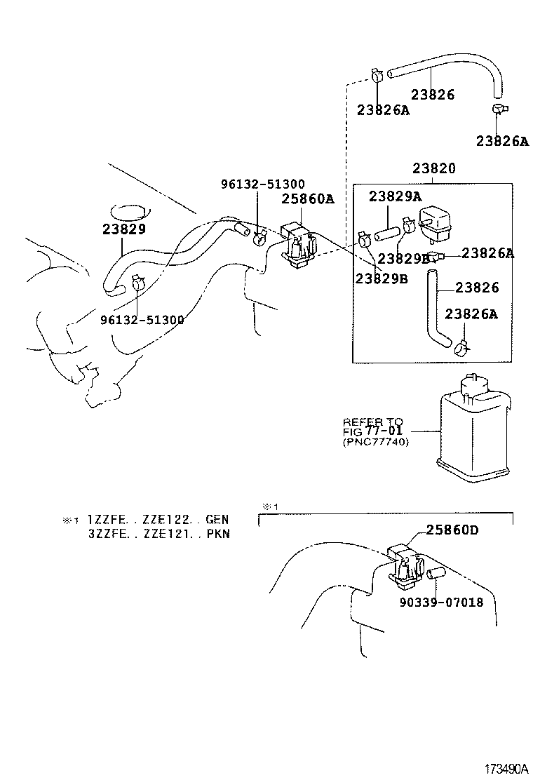 23820-21040 HOSE ASSY, FUEL VAPOR FEED product image
