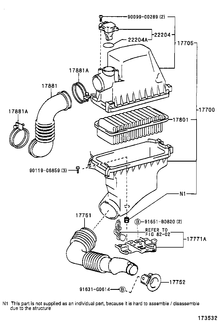 17705-21040 CAP SUB-ASSY, AIR CLEANER product image
