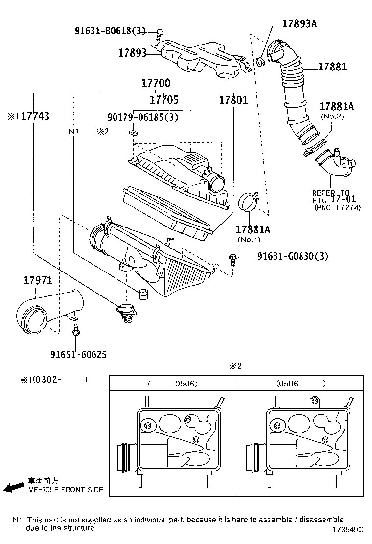 17705-67190 CAP SUB-ASSY, AIR CLEANER product image