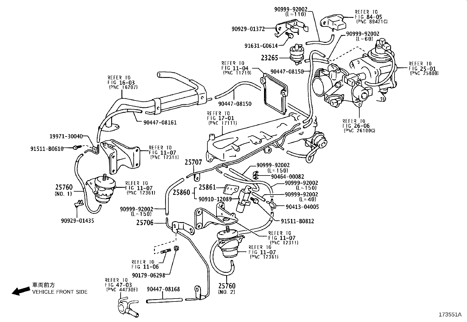 23820-62050 HOSE ASSY, FUEL VAPOR FEED product image