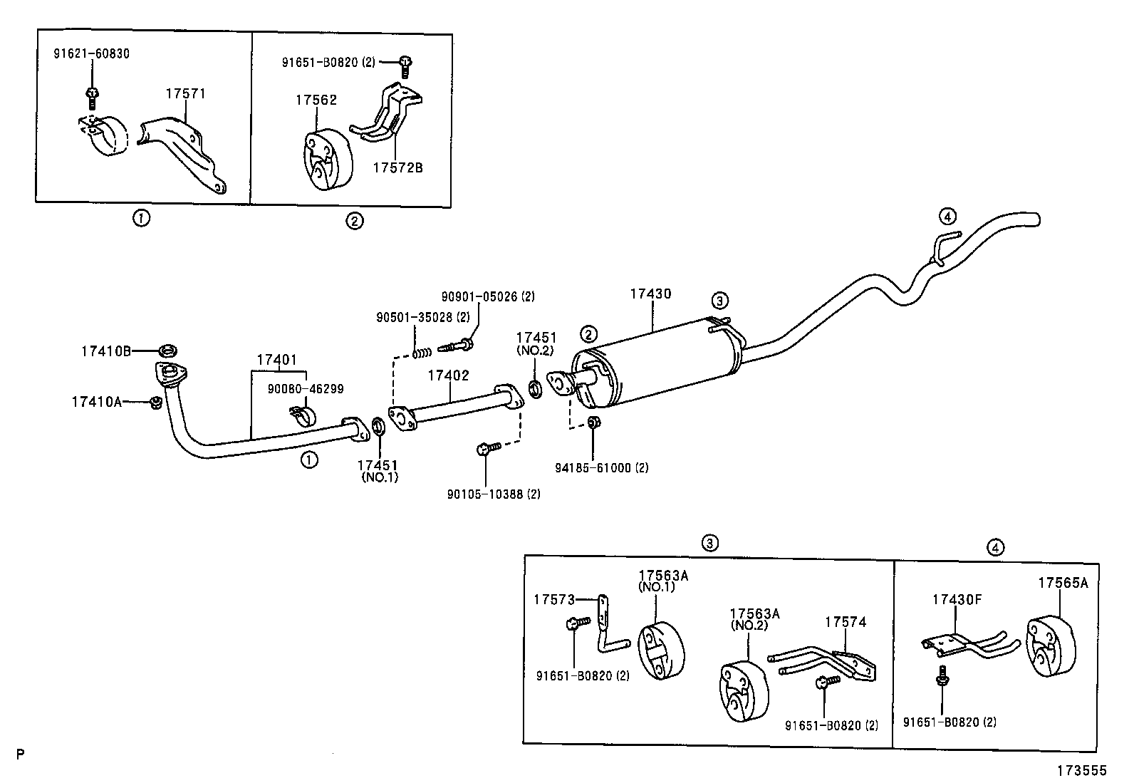 17430-0C091 PIPE ASSY, EXHAUST, TAIL product image