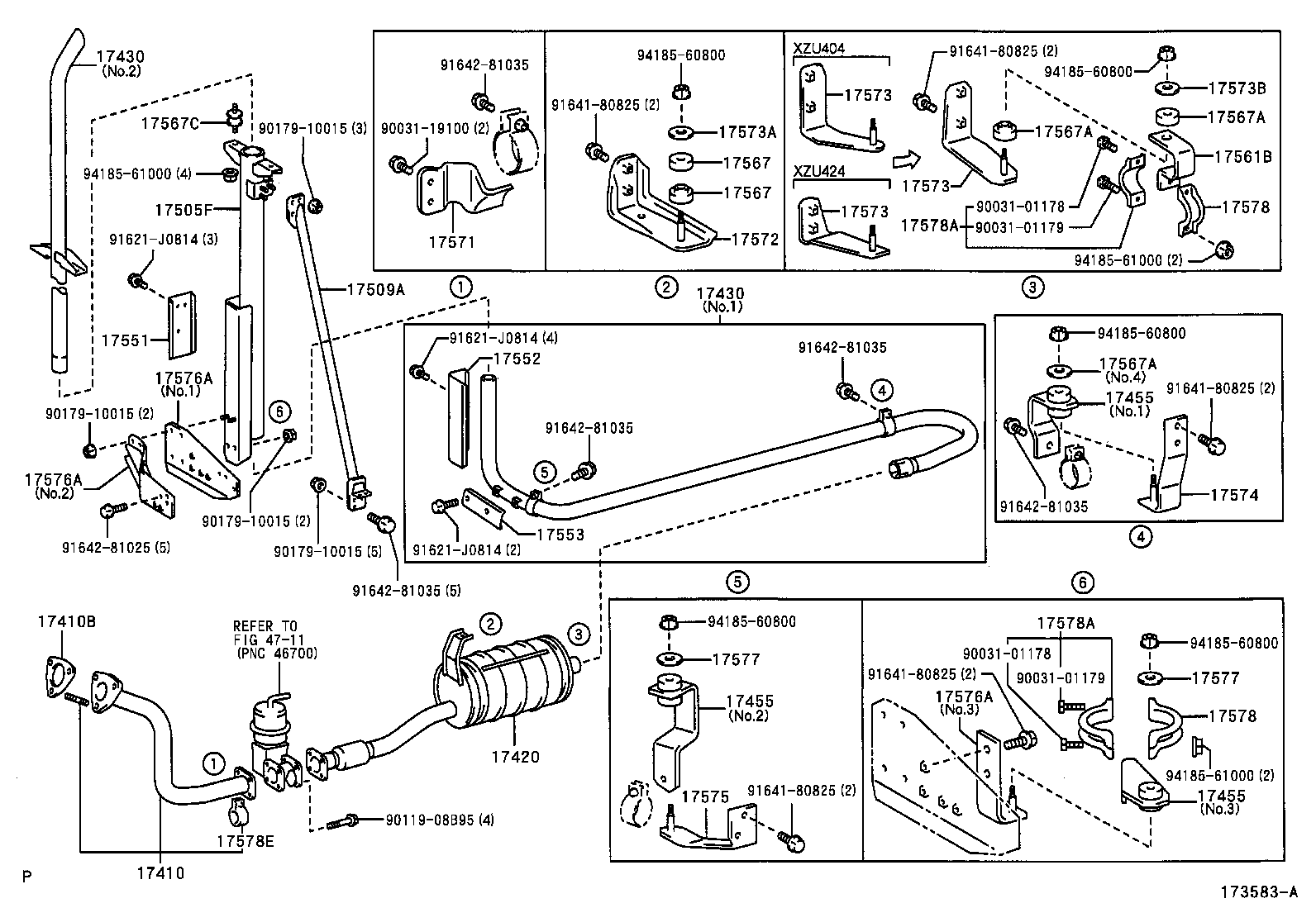 17405-58720 PIPE ASSY, EXHAUST, TAIL product image
