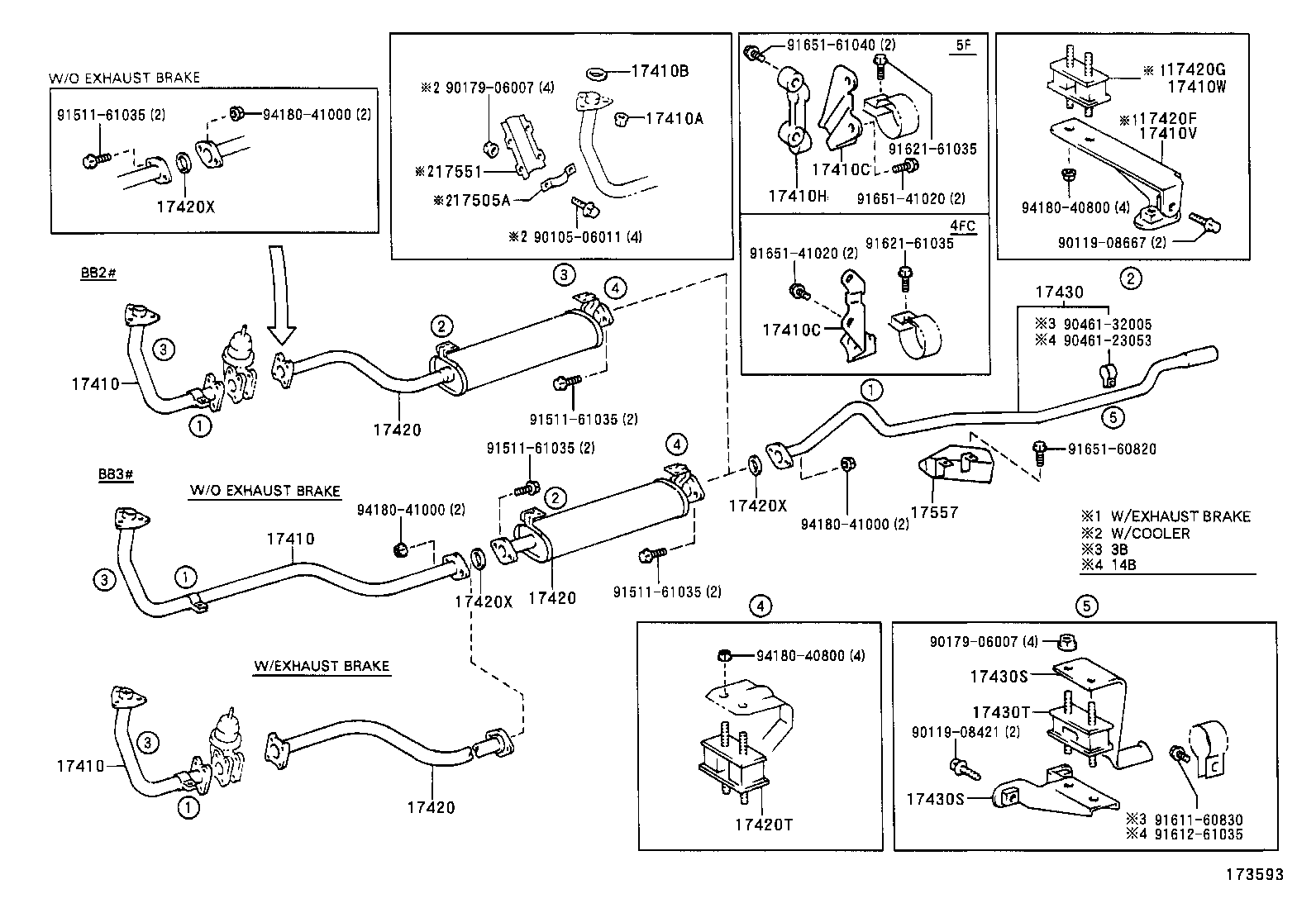 17571-68040 BRACKET, EXHAUST PIPE FRONT (FOR FRONT) product image