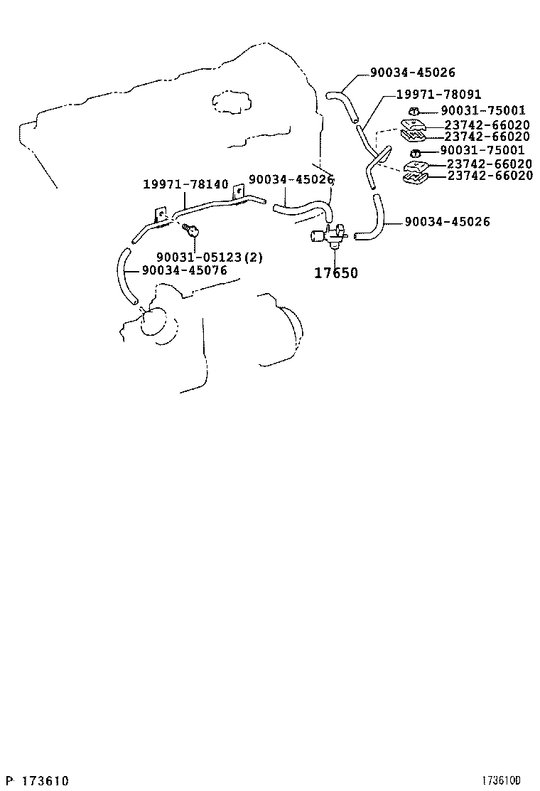 23211-78190 BRACKET, VACUUM SWITCHING VALVE product image