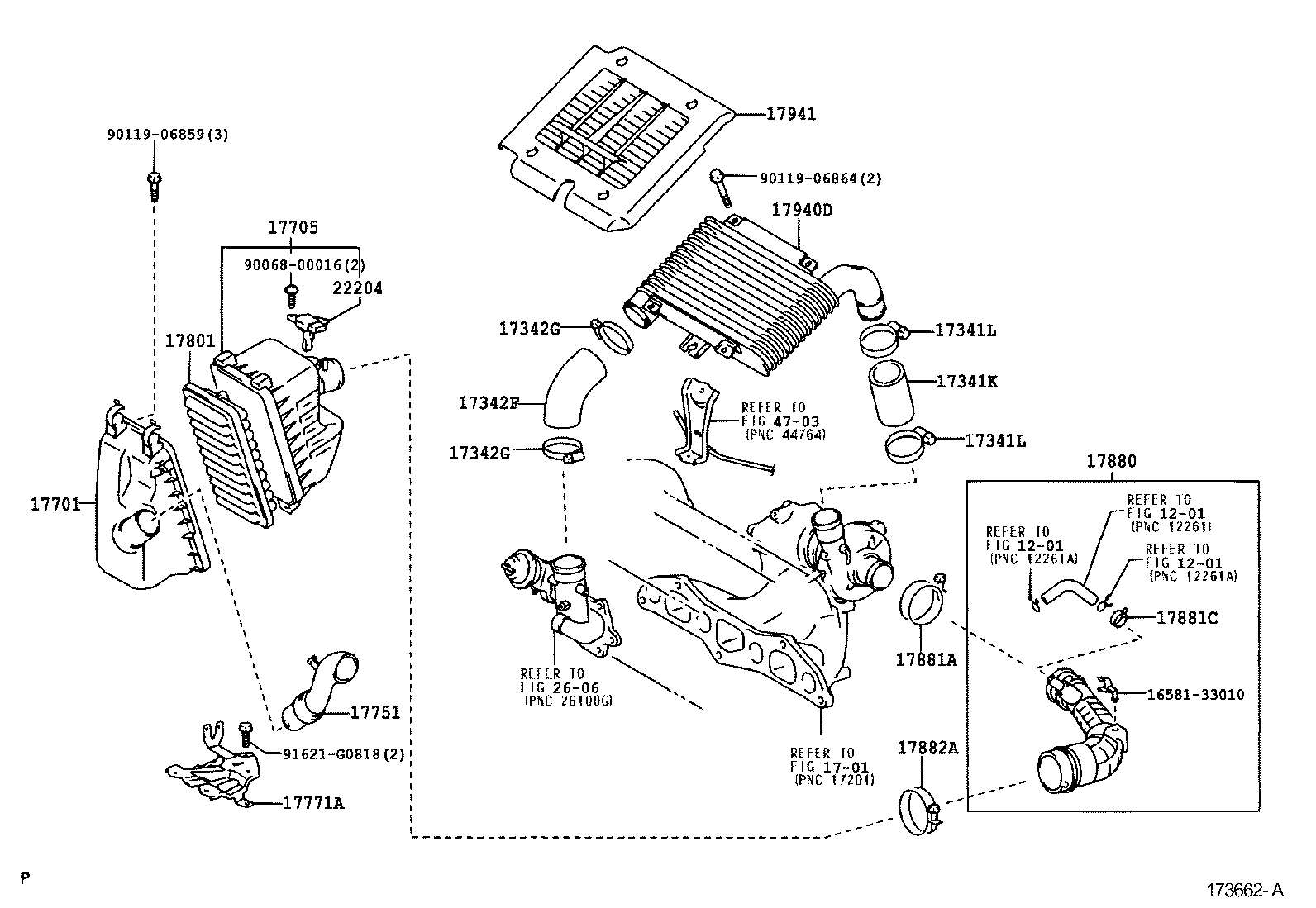 Toyota 96134-52600 CLAMP(FOR AIR CLEANER HOSE, NO.1)
