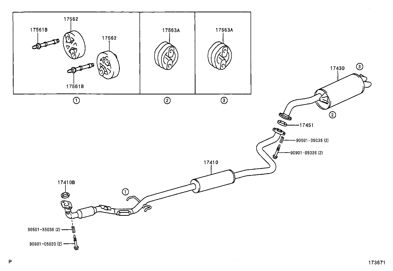 17430-0J020 PIPE ASSY, EXHAUST, TAIL product image