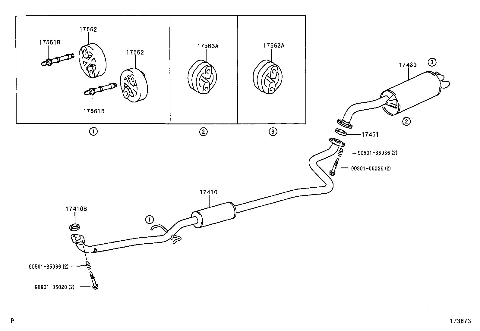 17430-0J020 PIPE ASSY, EXHAUST, TAIL product image