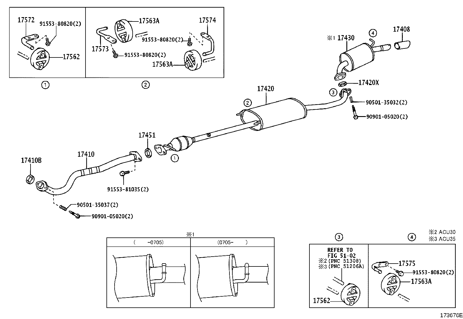 17410-28680 PIPE ASSY, EXHAUST, FRONT product image