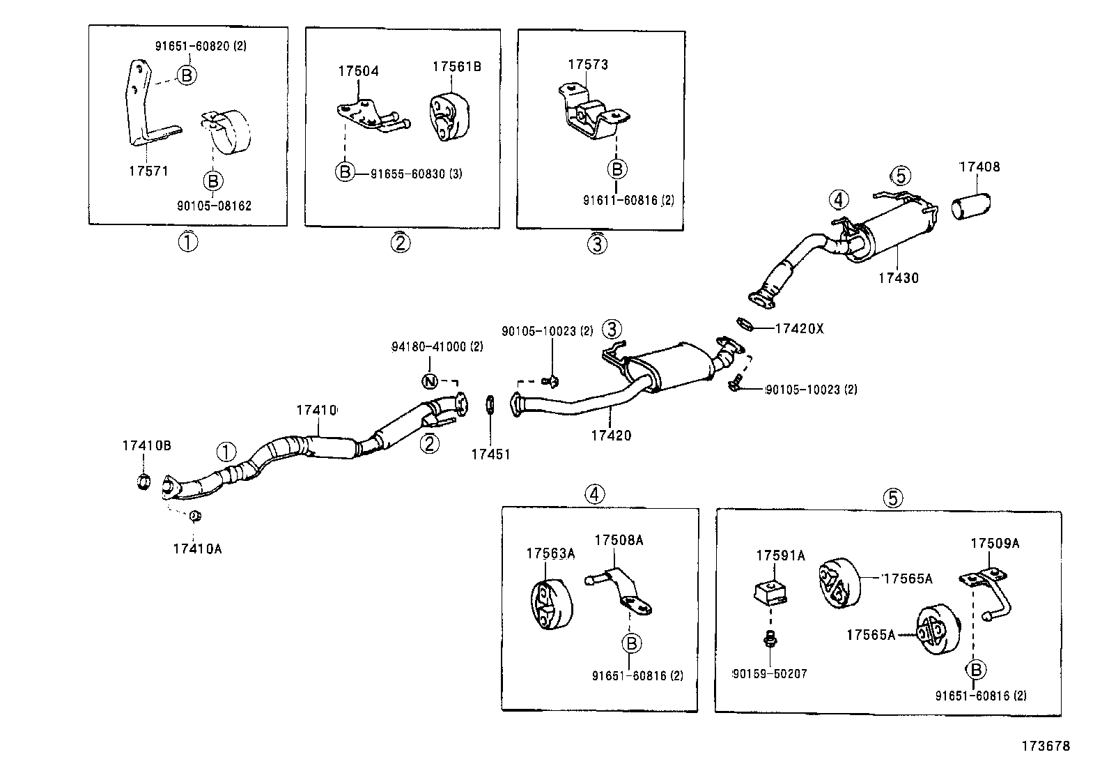 17420-16620 PIPE ASSY, EXHAUST, CENTER product image