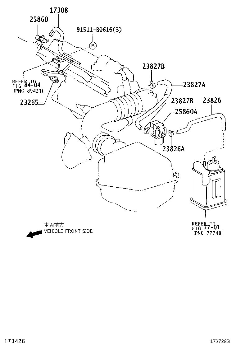 23827-28020 HOSE, FUEL VAPOR FEED, NO.2 product image