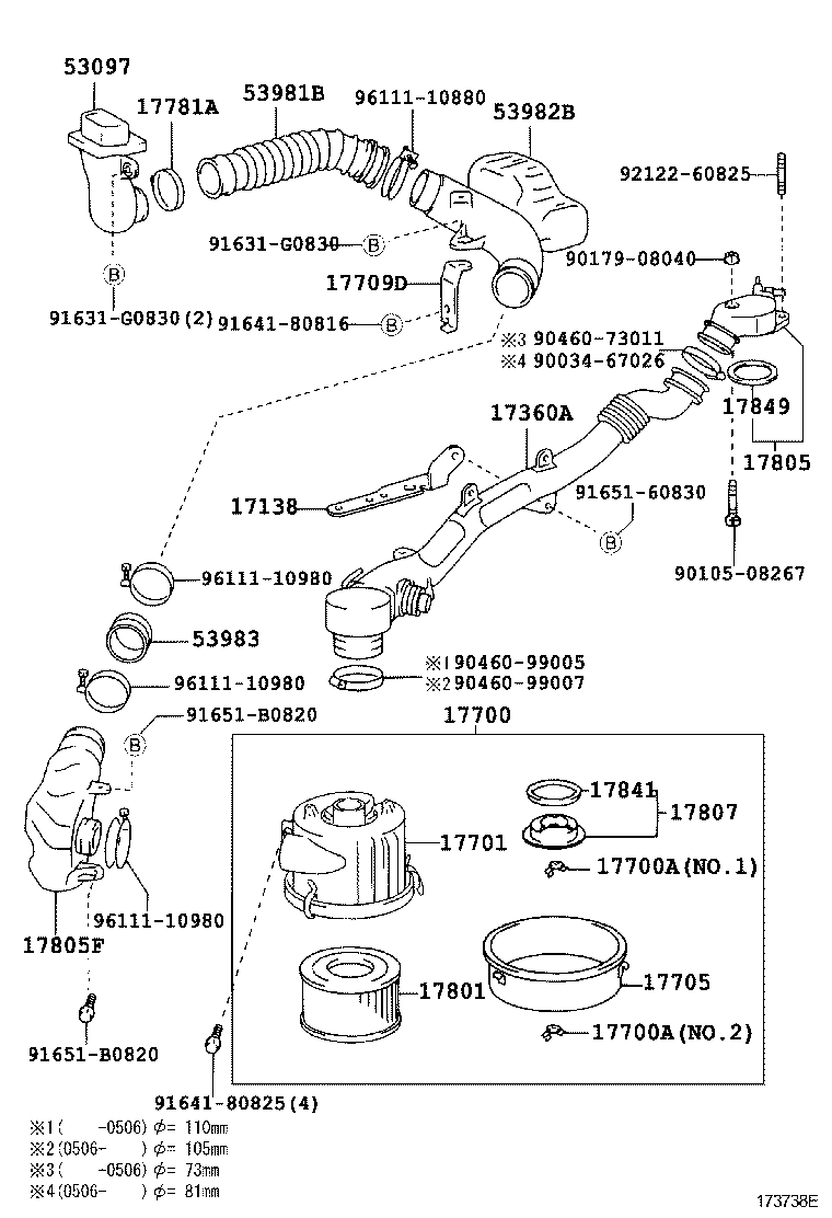 17030-78010 HOSE, AIR, NO.1 product image