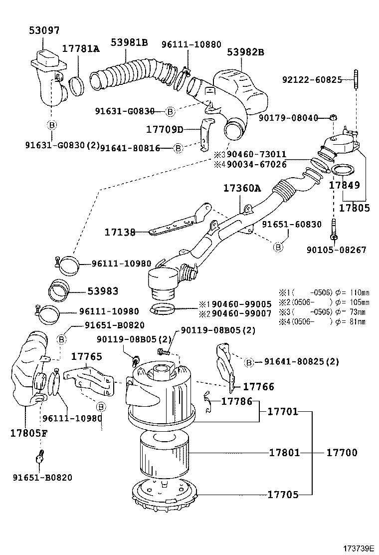 17030-78010 HOSE, AIR, NO.1 product image