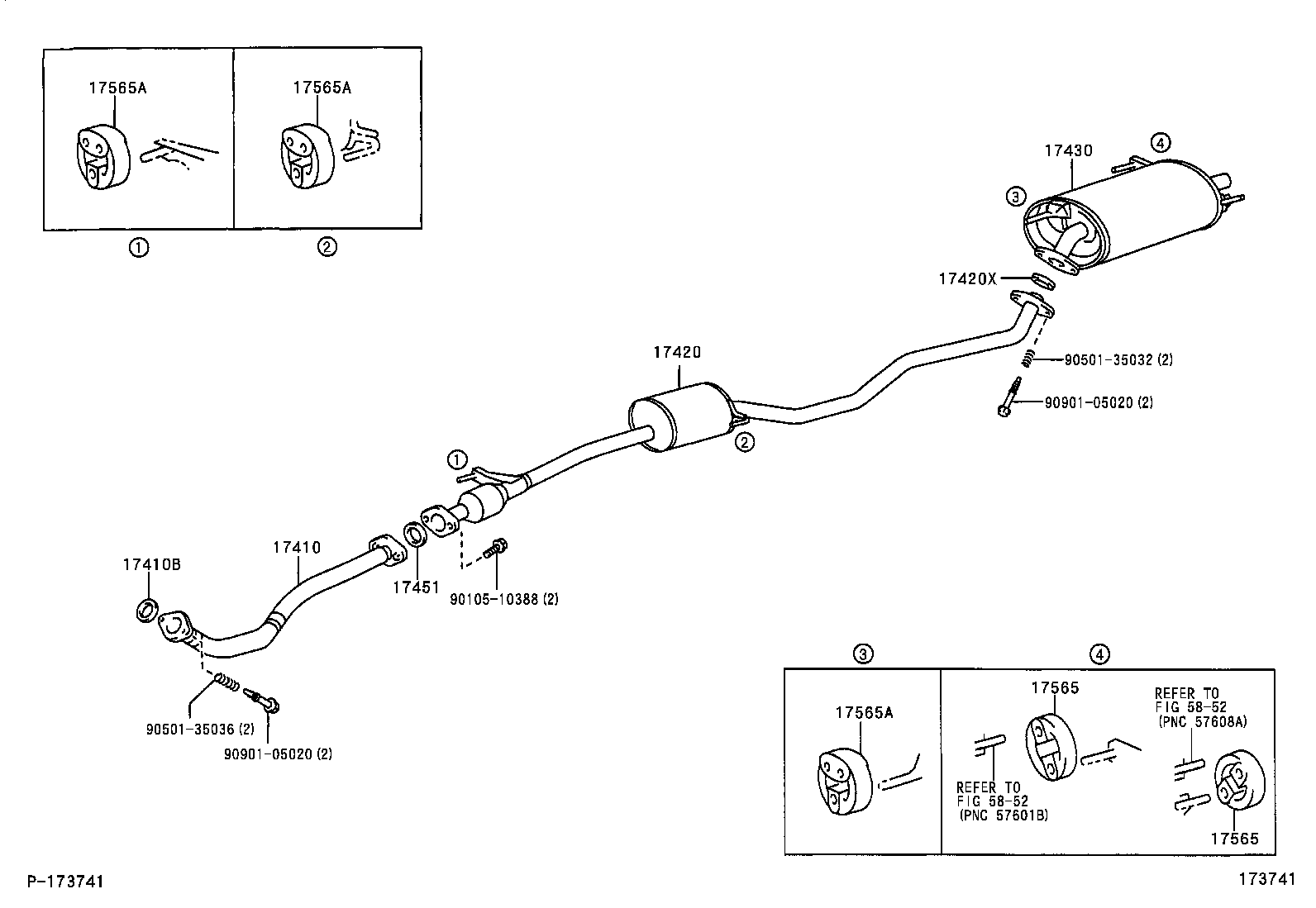 17430-20110 PIPE ASSY, EXHAUST, TAIL product image