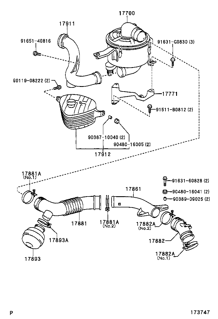 17801-06010 ELEMENT SUB-ASSY, AIR CLEANER FILTER product image