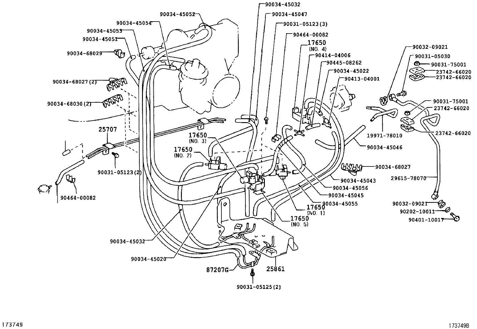 23211-78190 BRACKET, VACUUM SWITCHING VALVE product image
