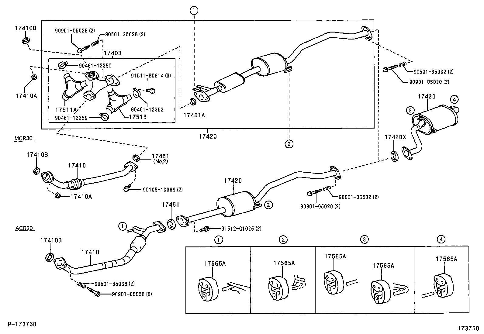 17430-20110 PIPE ASSY, EXHAUST, TAIL product image