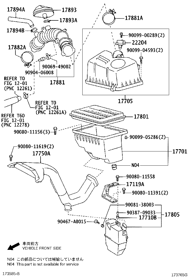 Toyota 17700-0A211 CLEANER ASSY, AIR