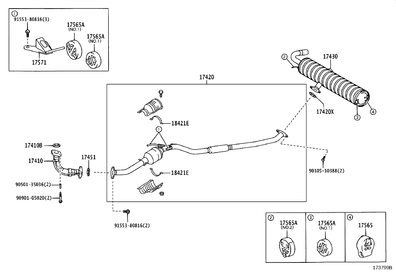 17430-28530 PIPE ASSY, EXHAUST, TAIL product image