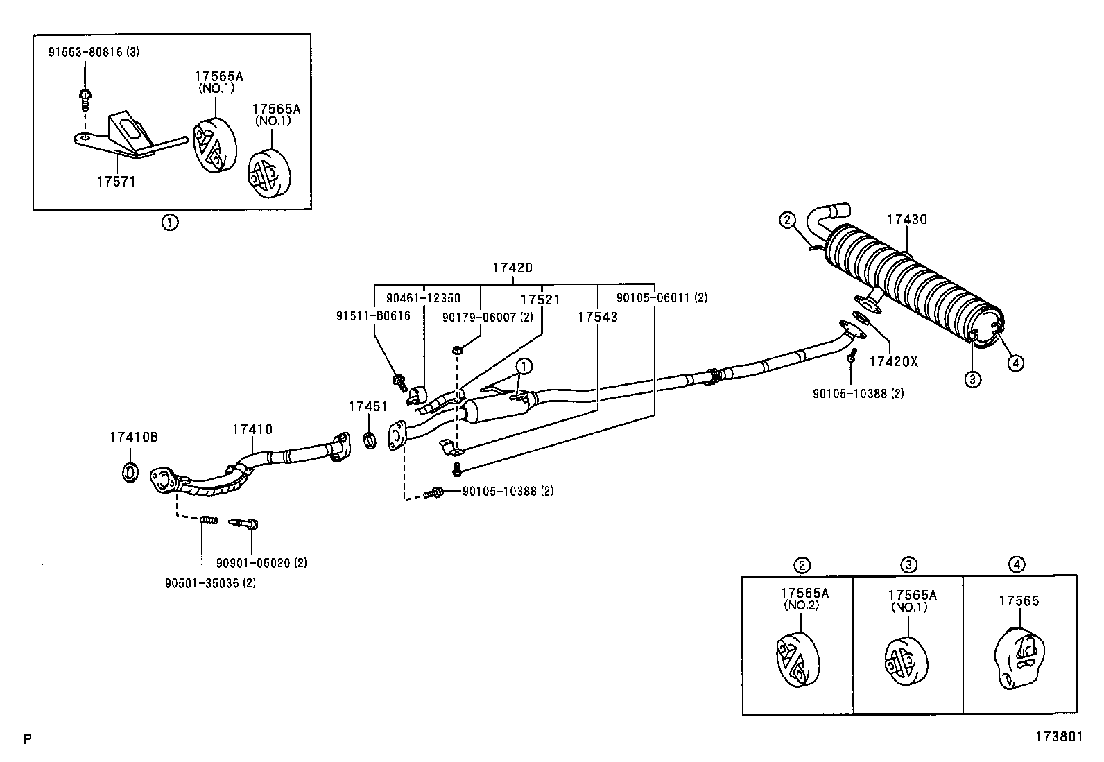 17430-27130 PIPE ASSY, EXHAUST, TAIL product image