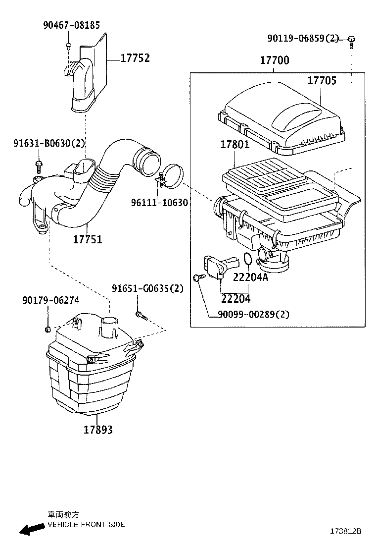 17700-21140 CLEANER ASSY, AIR product image
