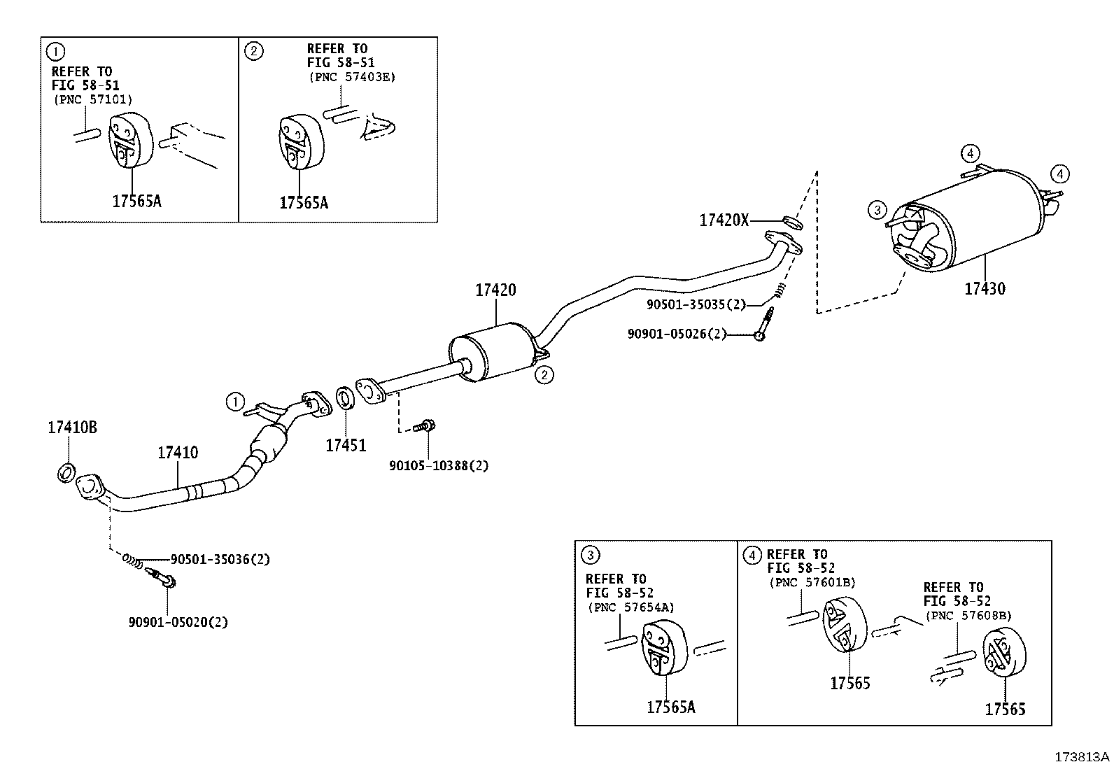 17420-28390 PIPE ASSY, EXHAUST, CENTER product image