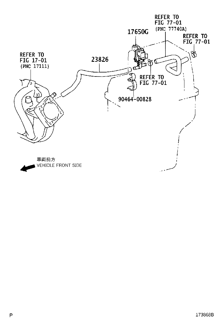 23826-21060 HOSE, FUEL VAPOR FEED, NO.1 product image