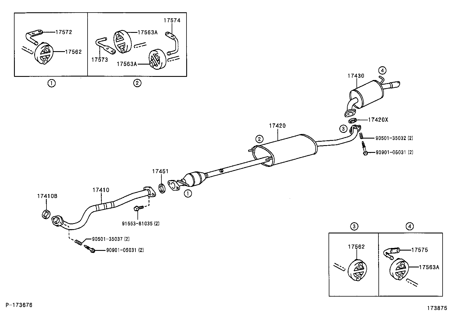 17410-28490 PIPE ASSY, EXHAUST, FRONT product image