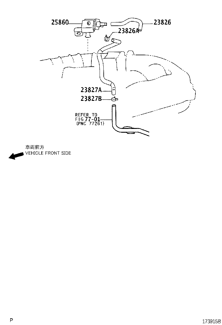 23827-31010 HOSE, FUEL VAPOR FEED, NO.2 product image