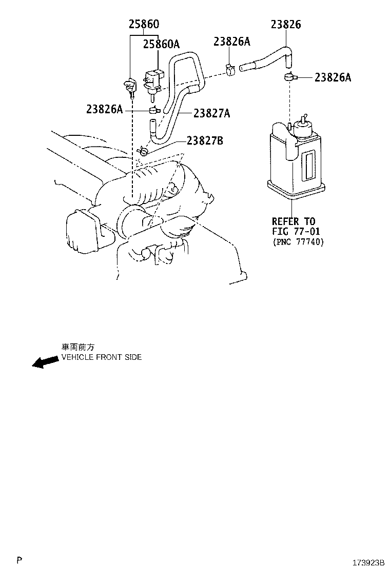 23826-22100 HOSE, FUEL VAPOR FEED, NO.1 product image