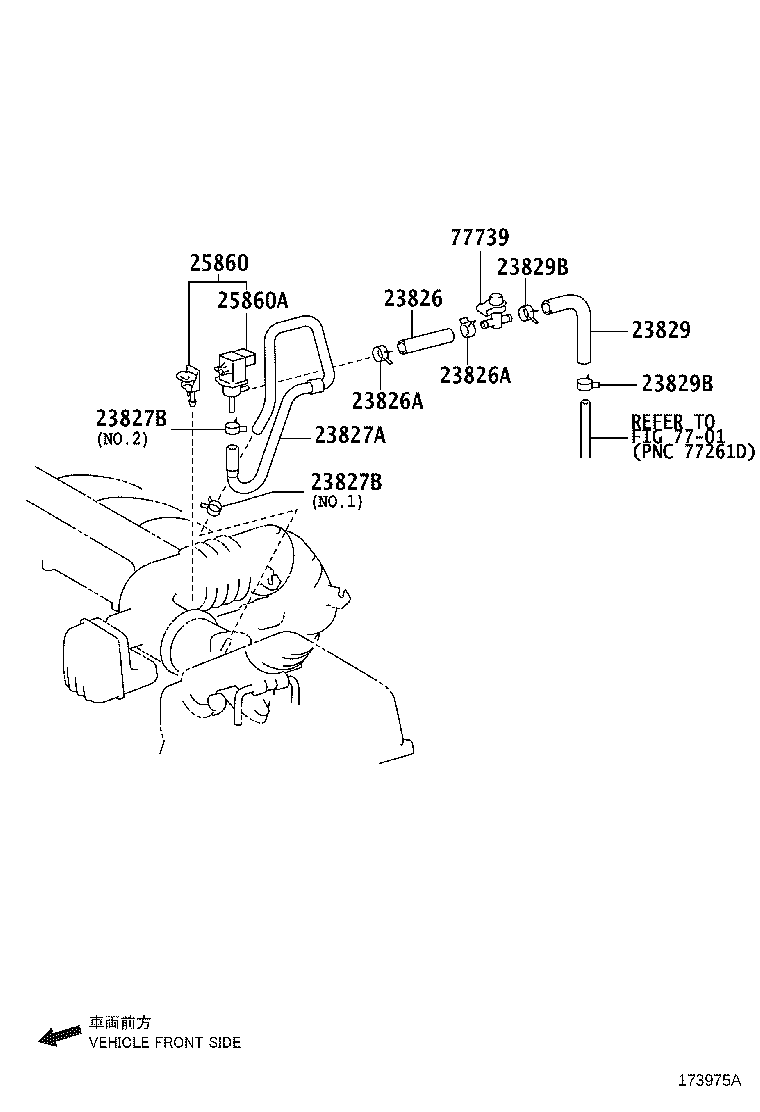 Toyota 96132-41000 CLIP(FOR FUEL VAPOR FEED HOSE, NO.2)