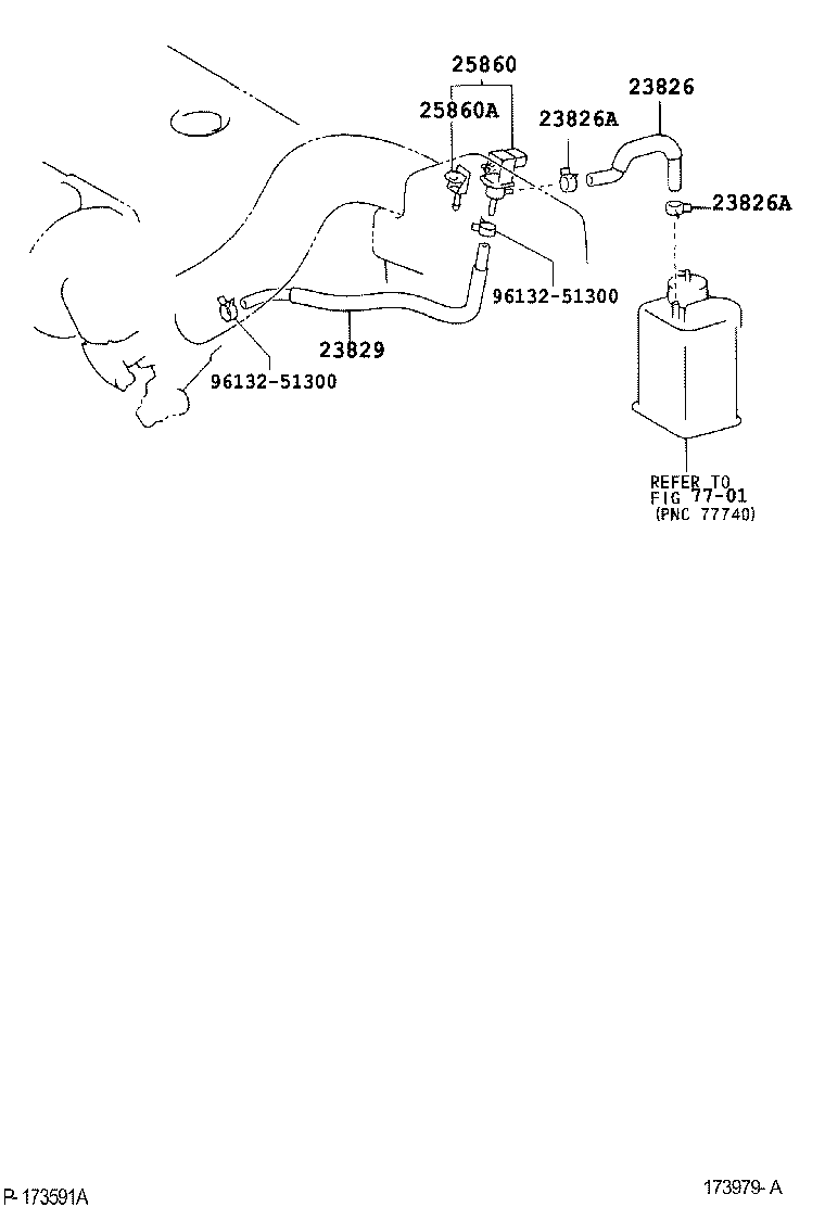 23826-21030 HOSE, FUEL VAPOR FEED, NO.1 product image