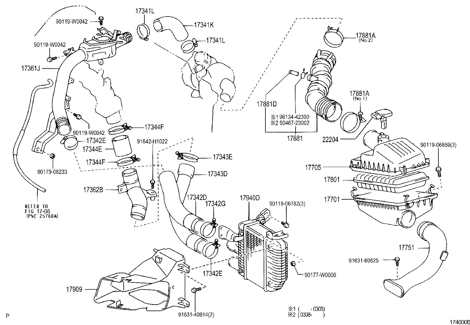 17341-27010 HOSE, AIR, NO.1(FOR INTERCOOLER) product image