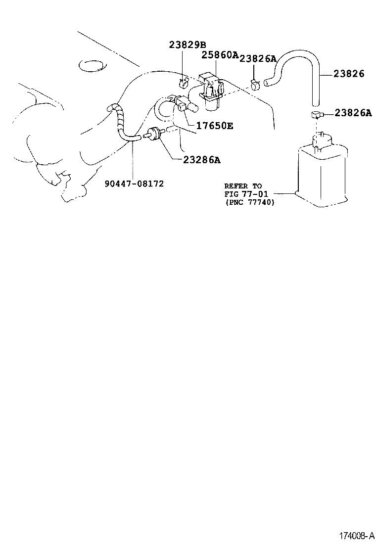 23829-0D080 HOSE, FUEL VAPOR FEED, NO.3 product image