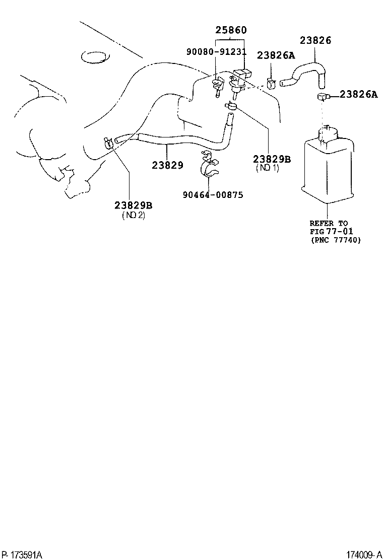 23829-0D080 HOSE, FUEL VAPOR FEED, NO.3 product image