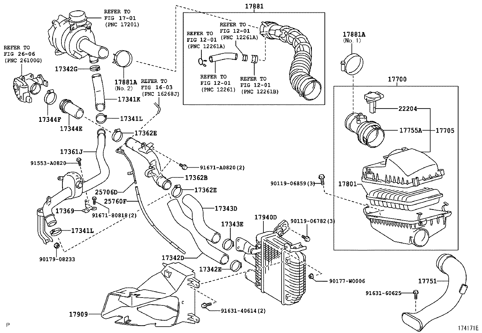 17341-27010 HOSE, AIR, NO.1(FOR INTERCOOLER) product image