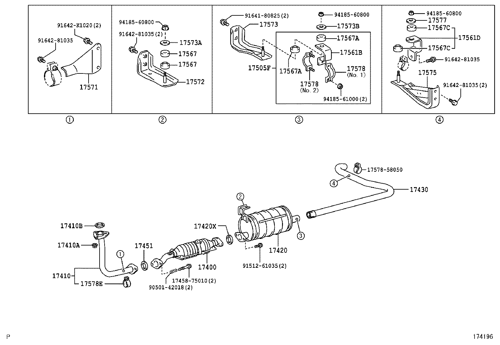 17405-78680 PIPE ASSY, EXHAUST, TAIL product image