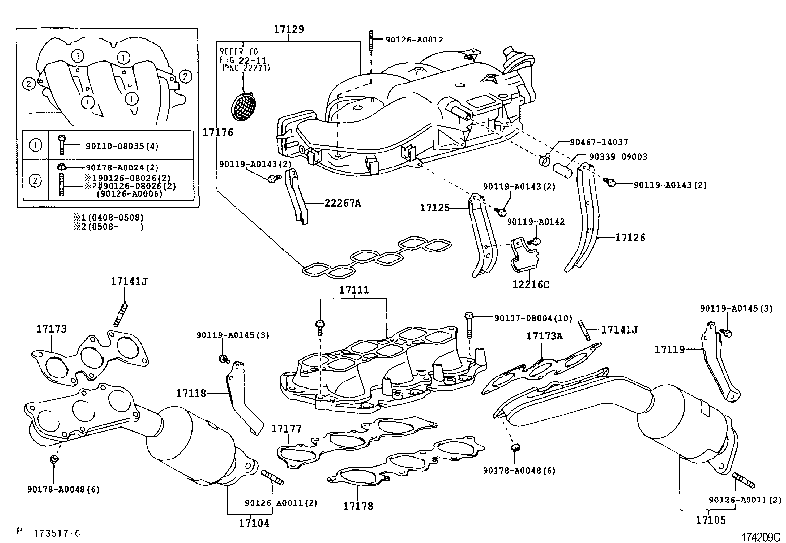 Toyota 17168-50100 INSULATOR, EXHAUST MANIFOLD HEAT, NO.2