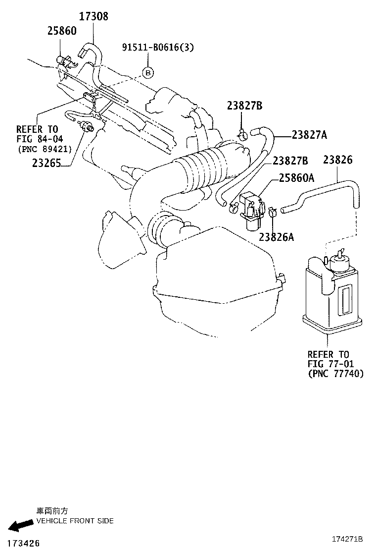 23827-28200 HOSE, FUEL VAPOR FEED, NO.2 product image