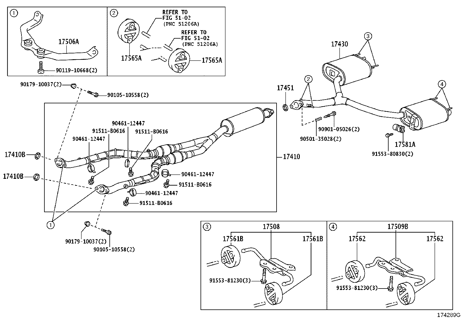 17410-31490 PIPE ASSY, EXHAUST, FRONT product image