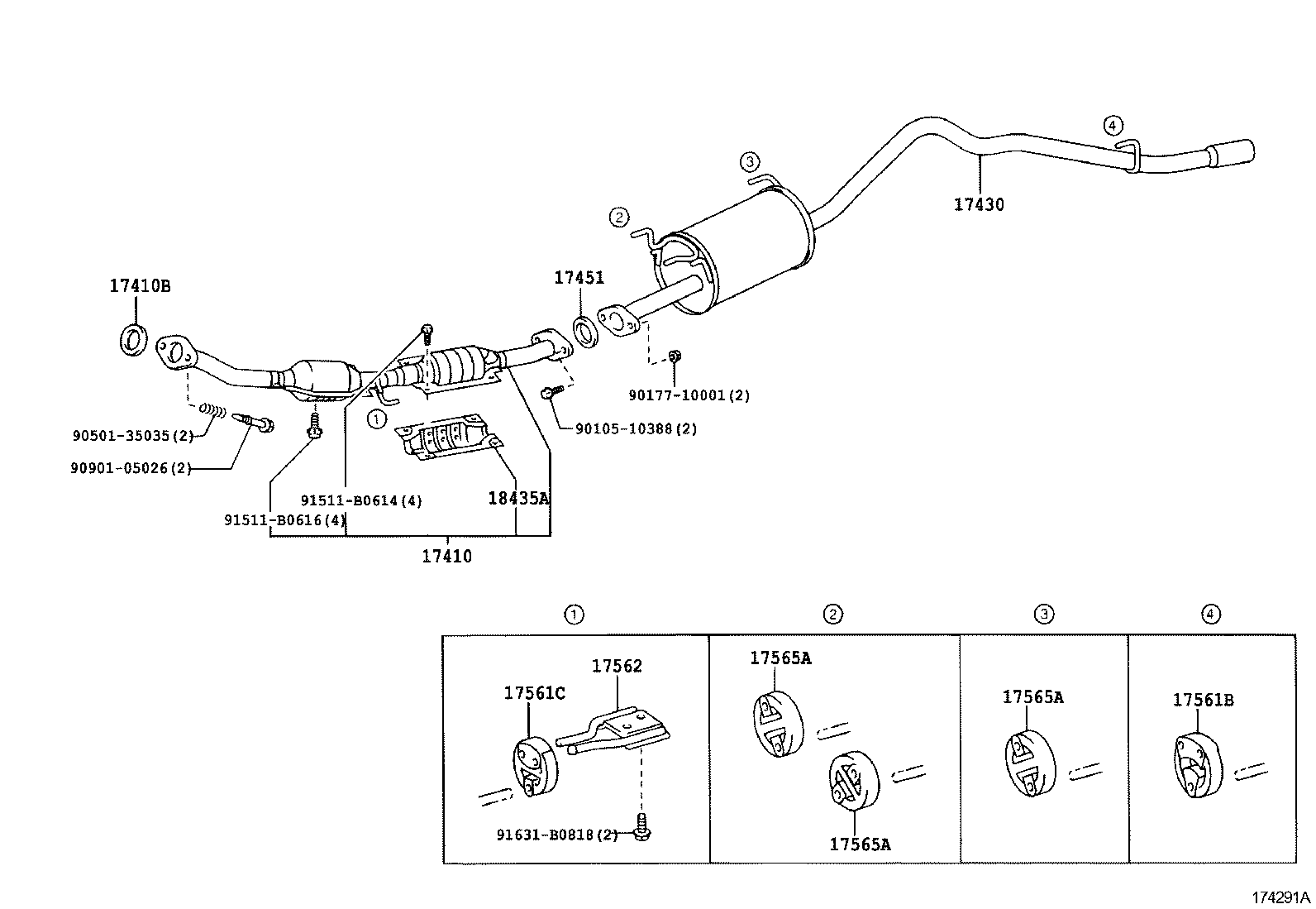 17430-13510 PIPE ASSY, EXHAUST, TAIL product image